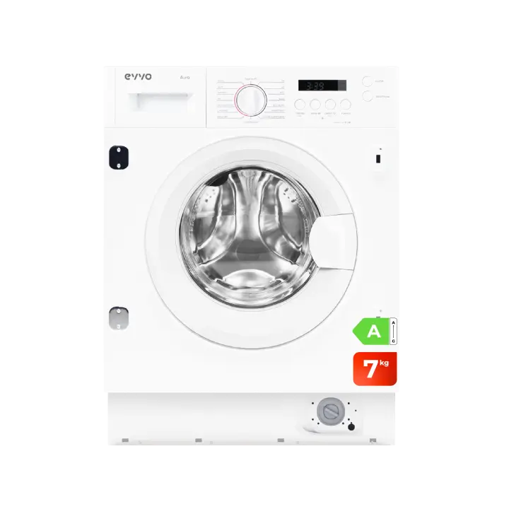 EVVO Lavadora 7 kg integrable Aura 7, 1350 rpm, Clase energética A, Motor Inverter, Tambor eProtect, 15 programas, Smart Load, Lavado Rápido, Inicio diferido - 1