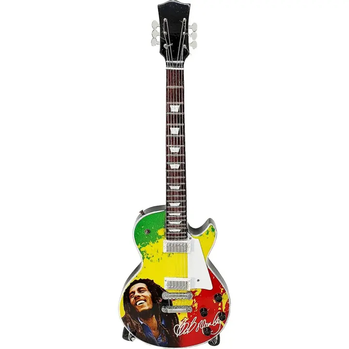 ROCKSTAR MUSIC Rockstar Music Guitarra Eléctrica Les Paul Miniatura Bob Marley MGT-8259 1:4 Madera Hecha a Mano - 1