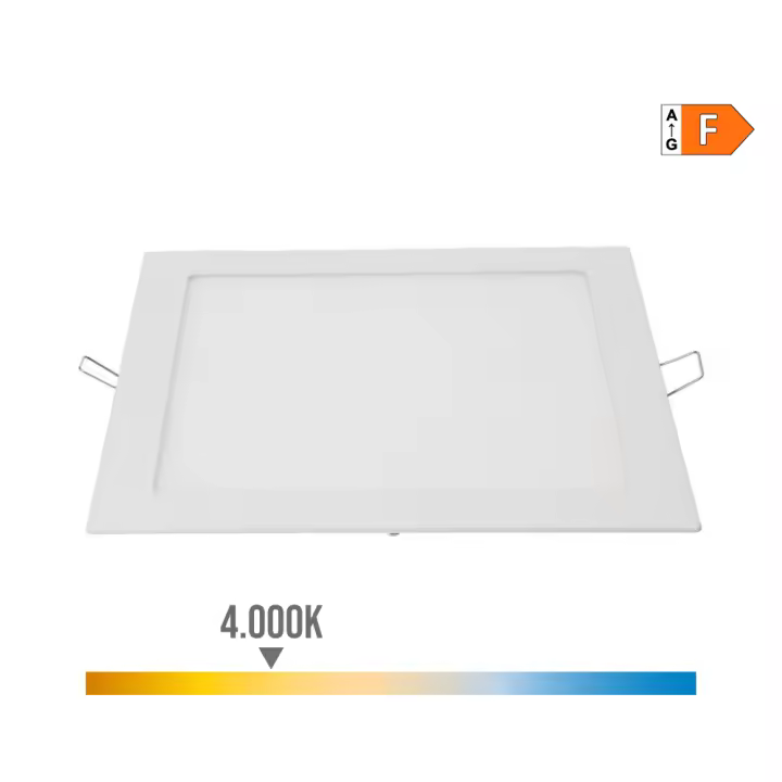 Edm Downlight Led Empotrable Cuadrado 20w Blanco 4000k - 1