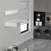 KingnetStore - Tendedero de Pared Tendedero Extensible de Diseño Compacto Tendedero de Ropa Plegable ideal para Baño o Balcón. Tendedero Plegable de Pared, Retráctil con 30 kg de Capacidad Aluminio Resistente. Blanco/Negro 80/100 CM con 5 Barras Ajustable - details 3