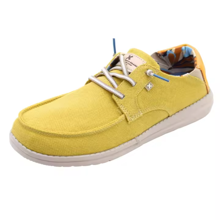 Zapatillas Xti Estilo Náuticos De Lona Para Hombre Color Amarillo - 1