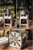 Estufa De Camping Tiartisan De Titanio Puro Y Acero Inoxidable Diseño De Resorte Plegable Para Madera Portátil Con Hogar Grill - details 6