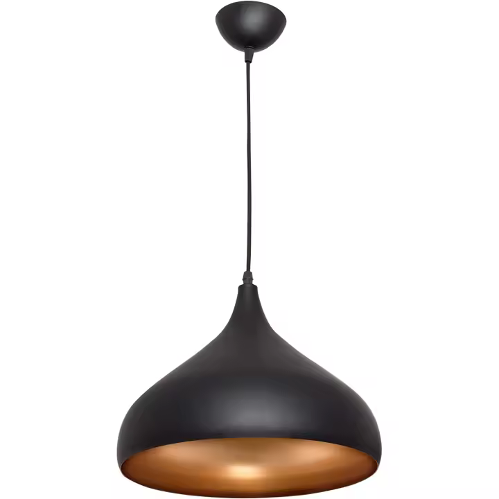 BEL AIR HOME - Lámpara Colgante Bonn Estilo Vintage en Negro y Oro, Diámetro 32 Cm - 1