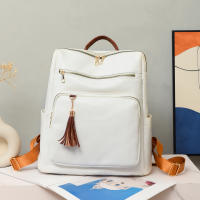 Nueva mochila de cuero, estilo retro, informal, de gran capacidad, con múltiples compartimentos para Mujer - details 7