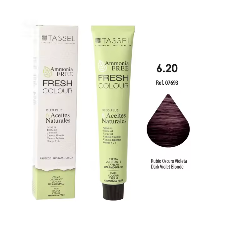 Tinte Fresh Colour sin Amoniaco 100ml: 6.20 Rubio oscuro violeta - Tassel - 1