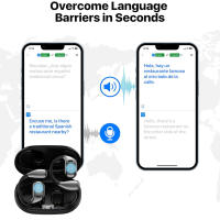 Auriculares De Traducción Bilingüe Bluetooth 5.4 Con Control Táctil Para Viajes Y Negocios Auriculares Inteligentes Con Voz Instantánea Para Aprendizaje - details 15