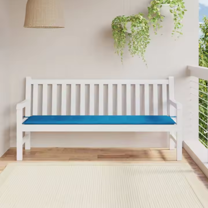 Cojín de banco de jardín tela Oxford azul 180x50x3 cm - 1