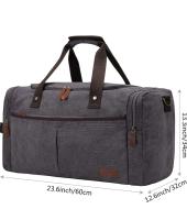 S-ZONE Bolsa de lona para viaje de fin de semana con compartimento para zapatos para hombres - details 3