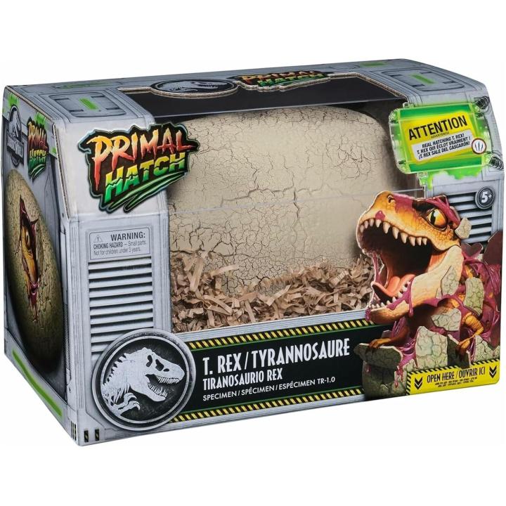 Primal Hatch Dino Rising - Figura Jurassic Dinosaurio Interactivo: Incuba y Entrena a tu Bebé Tiranosaurio Rex con +100 Sonidos y Reacciones - Regalo Niño +5 Años (Spin Master 6072462)