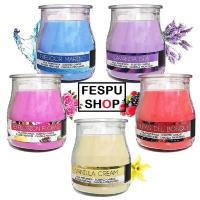 Velas aromáticas en vaso de vidrio ,perfumadas vaso yogurt 24 horas duracion,decoracion, cm,fespu - details 2