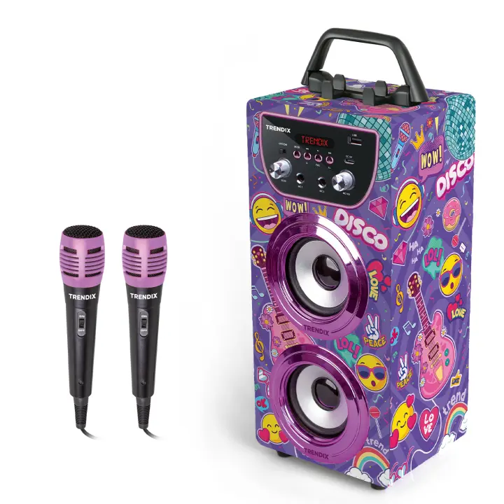 Trendix - Karaoke Infantil Top Singer | Altavoz Karaoke | Altavoz con Microfono | Karaoke 2 Microfonos Radio FM, USB, Bluetooth Y SD | Karaoke Niña y Karaoke Niños | Regalos Comunion Niña - 1