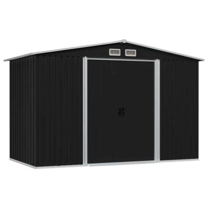 vidaXL Caseta de jardín de acero gris antracita 257x205x178 cm - 1