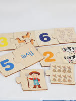 Juego De Bloques De Madera Para Bebés Montessori Educativo De Aprendizaje Temprano Juguete De Patrón Digital Para Niños Y Niñas Regalo De Festival - details 8