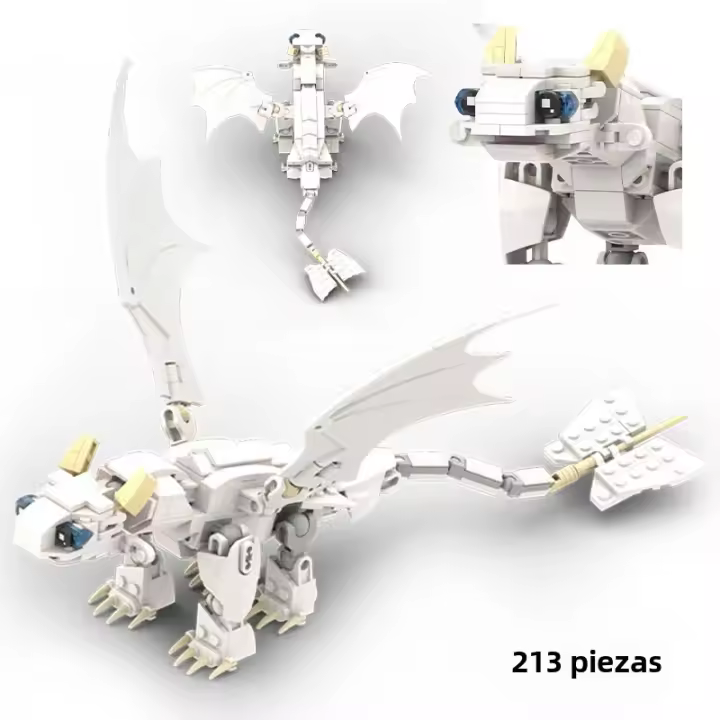 Conjunto De Bloques De Construcción MOC How to Train Your Dragons 2en1 Modelo De Dragón Negro Y Blanco Juguetes Para Niños Y Niñas Regalos - 1