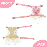Set De Correa Y Arnes Para Gato Con Diadema Vestido De Princesa Para Chihuahua Y Teddy Gatos Pequeños De Nylon Tallas XS/S/M Colores Rosa/Azul - details 5