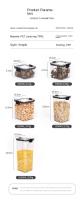 Juego De 5 Jars De Almacenamiento De Alimentos Sellados En Plástico Transparente Organizador De Cocina Multigrano Piletas Pilaables Resistentes Al Calor Y La Humedad Para Granos Secos Y Alimentos - details 9