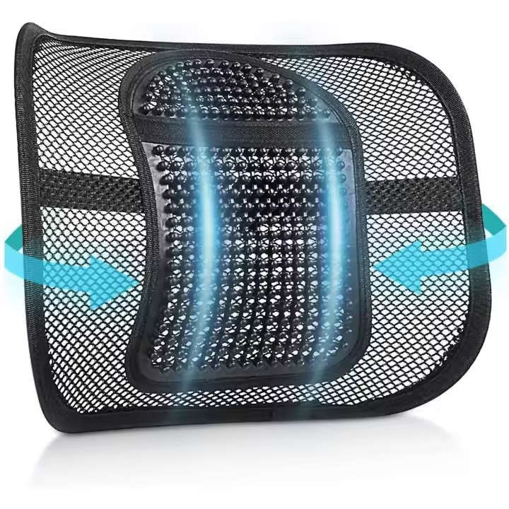 Malla de soporte lumbar, cojín de asiento ergonómico para Silla de oficina, cojín lumbar con masaje. Viaje para el hogar, oficin, Coche, Viajes. Promueve - 1