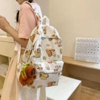Mochila Grande De Capybara Kawaii De Nylon Con Dibujos Divertidos Mochila Escolar Para Estudiantes Con Capacidad Para Portátil - details 2