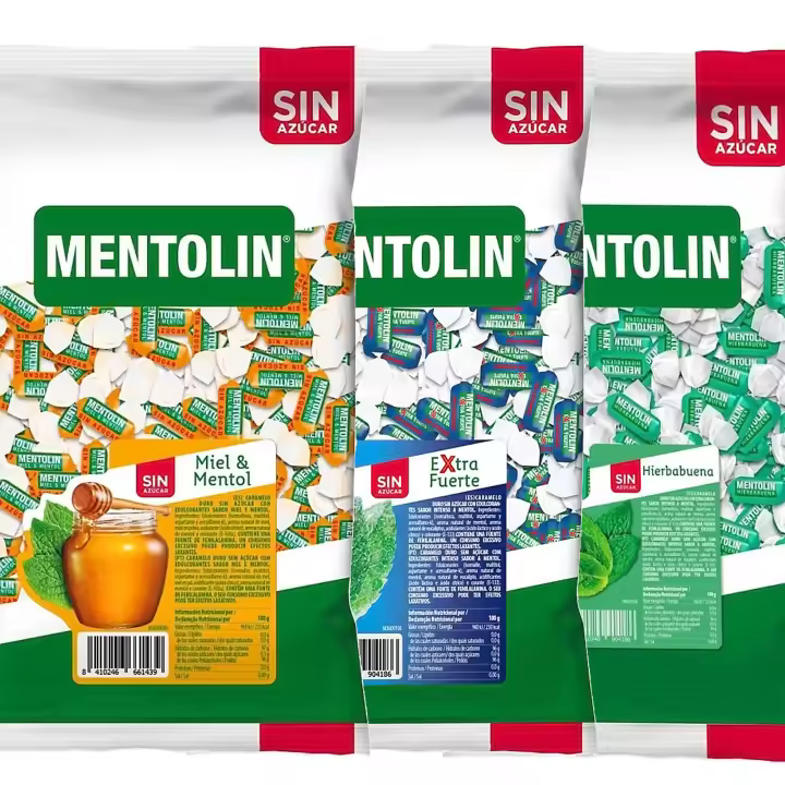 MENTOLIN PACK 3 Kg caramelos sin azúcar duros Miel Mentol & Extra Fuerte & Hierbabuena - 1