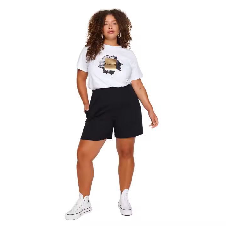 Trendyol Black Fine Ribbed Knitted Shorts Tbbss23Ap00004 - 1