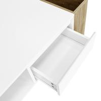 Mesa de Centro Moderna✨| 105x60x40 cm | Superficie Parcialmente Brillante (Top & Perfiles) | Cajones Profundos with Cierres Suaves + Compartimientos abiertos para Decoración | Diseño Multifunctional - details 4