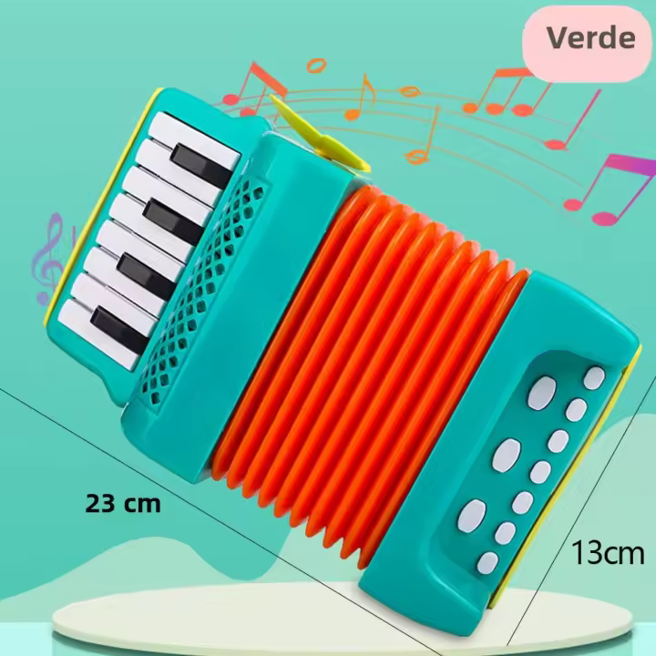 Accordión De Juguete Con 10 Teclas Y 8 Bajos Instrumento Musical Educativo Para Niños Desarrollo De Interés Musical Regalo Para Niños Principiantes - 1