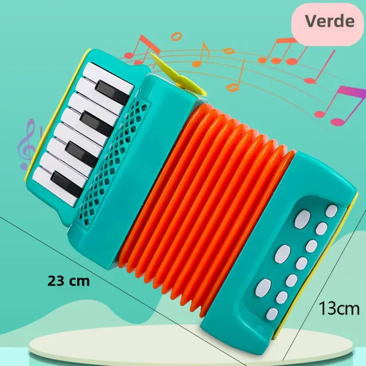 Accordión De Juguete Con 10 Teclas Y 8 Bajos Instrumento Musical Educativo Para Niños Desarrollo De Interés Musical Regalo Para Niños Principiantes - 1