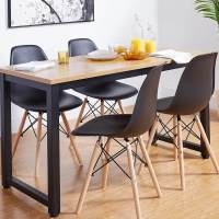 ALLinlife Silla de comedor de estilo moderno ensamblada Silla DSW moderna de mediados de siglo, silla de plástico Shell Lounge para cocina, comedor, dormitorio, sala de estar Juego de 4 sillas laterales - details 12