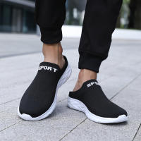 Zapatillas De Hombre Ligero Y Transpirable Media Pantuflas Antideslizantes Casual Comodidad Grandes Tamaños Zapatos Planos Slip on Para Exteriores Verano Mesh Suela EVA - details 4