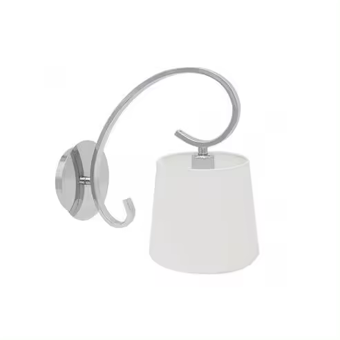 FABRILAMP Aplique de Pared Bogota 1xe14 Cromo Pantalla Blanca 25x15x28 Cm - Elegante Diseño - 1