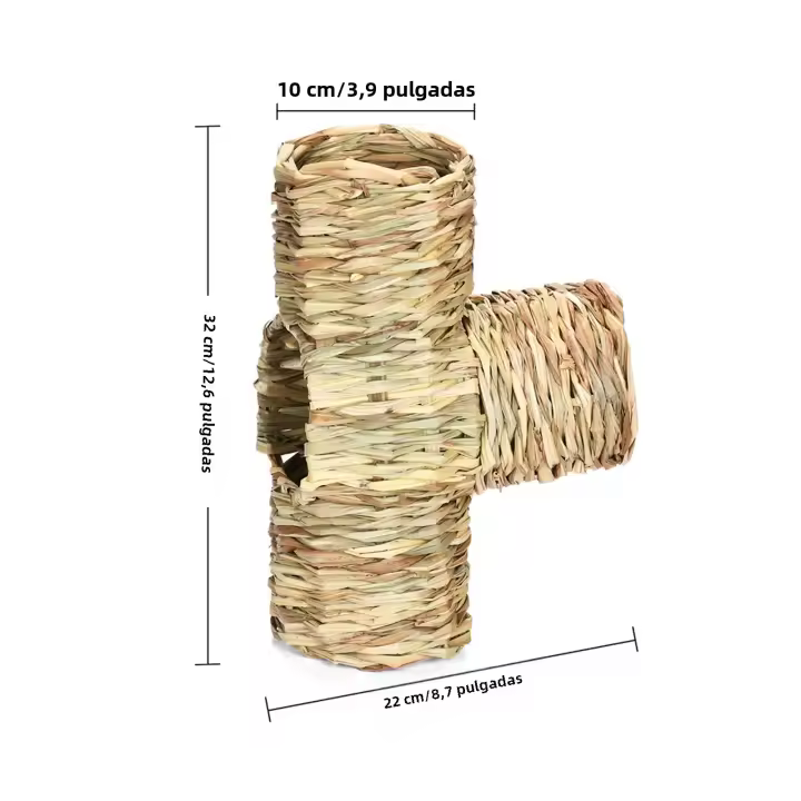 Túnel De Hierba Para Hamster Ratoncillo Conejito Surtidor De Juguetes Duradero De Paja Para Animales Pequeños Como Erizo De Hierba Rata Ferret Chinchilla Gerbil Accesorios De Jaula - 1