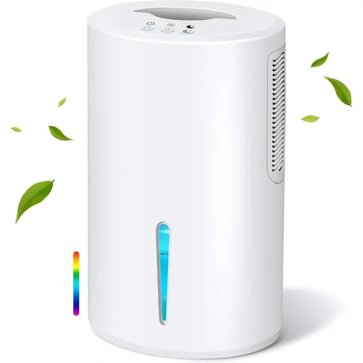 Deshumidificador, 2000 ML Deshumidificador de aire, portátil extra silencioso, luz 7 colores, deshumidificador para dormitorio, armario de baño, RV, bodega húmeda, cocina - 1
