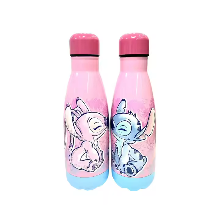 Stitch & Angel Botella Agua de Acero Inoxidable 500ml Lilo & Stitch Color Rosa - 1