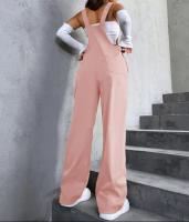 Monopiece Retro Europeo Y Americano Para Mujer Con Bolsillos De Color Sólido Pantalones Casuales Y Sueltos De Overal - details 21