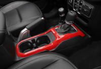 Cubierta De Decoración Para Portavasos Del Panel De Cambio De Marchas 4WD Para Jeep Wrangler JL 2018-2023 ABS Fibra De Carbono Roja Accesorios De Interior - details 15