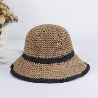 Sombrero De Paja Parcheado Para Mujer 2023 Sombrero De Pescar Y Senderismo Protección Solar Estilo Casual Material De Paja Unisex - details 1
