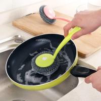 Juego de 8 cepillos de limpieza de alambre de acero con mango para tazón/PAN/plato - details 3