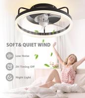 Ventilador de Techo With Iluminación LED Regulable, 40CM 26W, 6 Velocidades, Para Dormitorio, Cocina y Coque - details 1