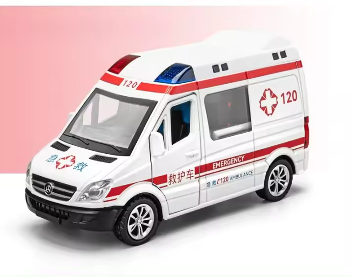 Modelo De Coche De Aluminio Mercedes Benz Para Niños Con Sonido Y Luz Vehículo De Servicio De La Ciudad Seguridad Del Pueblo Ambulancia Especial Regalo Para Niños Mayores De 14 Años - 1