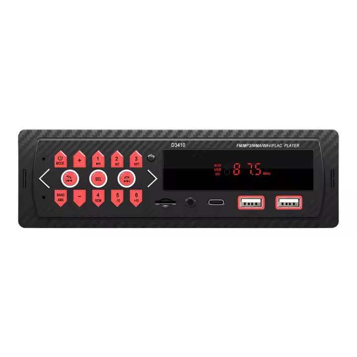 Reproductor Multimedia Para Coche BQCC MP3 Con Bluetooth AUX TF Tarjeta USB Soporte Carga Teléfono FM Radio Audio EQ Estéreo Universal 1DIN - 1