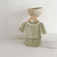 SP Conjunto De Ropa Para Bebe De Verano Con Camiseta De Tejido Hueco Y Shorts 2 Piezas Traje Para Niños Material Algodón Casual - details 6