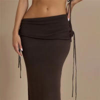 Conjunto De Dos Piezas Verano Vestido Bandage Bodycon Para Mujer Y2K Streetwear Top Corto Y Falda Larga Maxi Conjunto a Juego - details 6