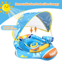 Círculo de descanso para bebés Swimbobo con toldo de protección solar para jugar en el agua y bolsillo transpirable para juguetes. - details 4