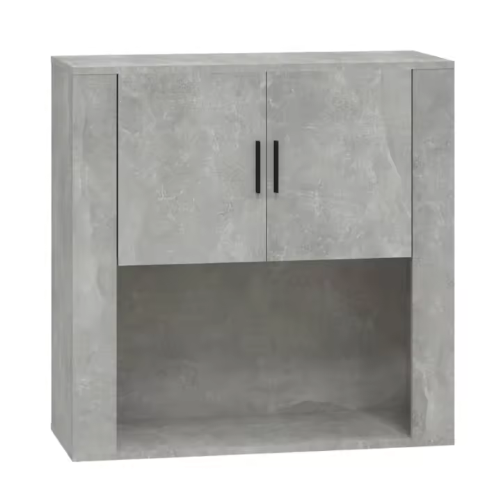 VidaXL Armaro de pantalla Madera contrachapada gris Hormigón 80x33x80 cm - 1
