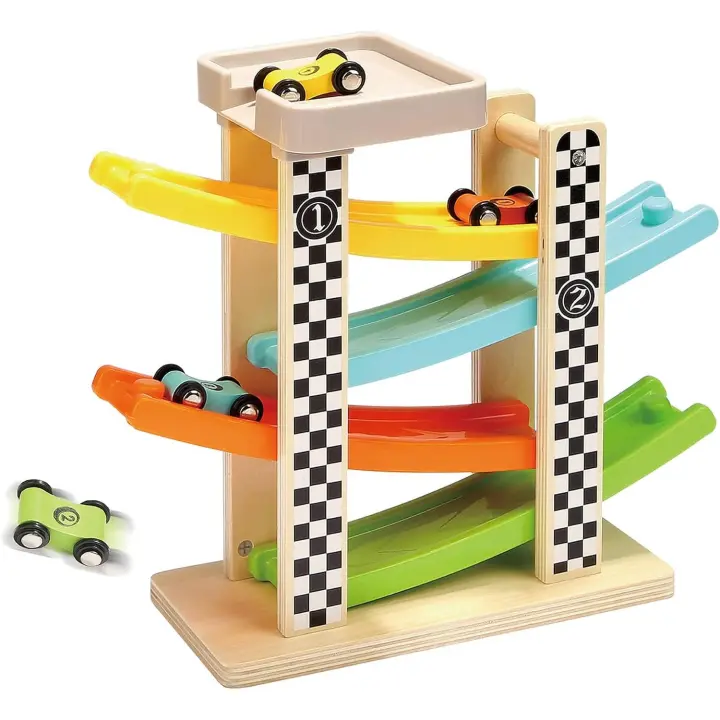Juguetes de Madera with ramp para Coche, Regalos para niños de 1 A 2 años, primer Gift de cumpleaños para un coche - 1
