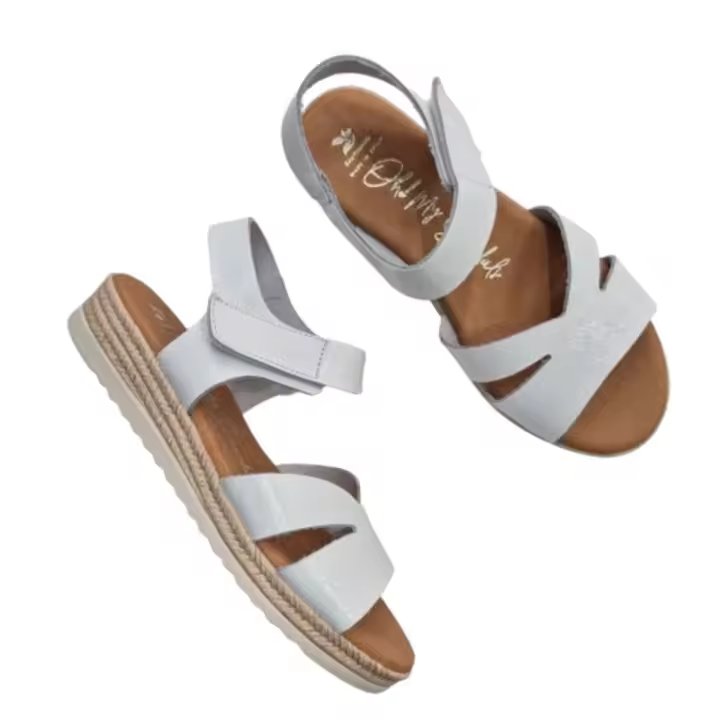 Oh My Sandals - Sandalia Niña/Mujer - Blanca, Cuña 3 cm, Planta de Gel, Diseño Versátil - 1
