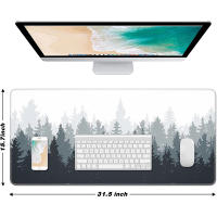 Alfombrilla De Ratón Gamer Xxl Forest Trees Negro Alfombrilla De Escritorio Para Computadora Y Laptop Tapete De Teclado Aesthetic Para Oficina Y Gaming Material De Goma - details 8