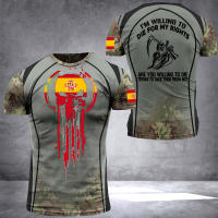 Camiseta De Verano Para Hombre Estilo Militar Con Estampado De Bandera Diseño Oversize Cuello Redondo Manga Corta Moda Casual - details 4