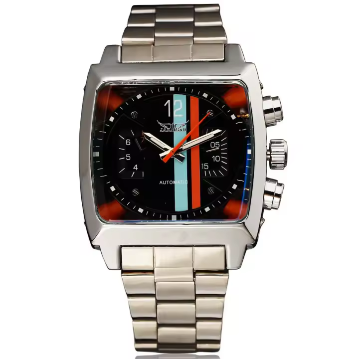 Reloj Mecánico Automático Para Hombre JARAGAR 569 Moda Retro Cuadrado Con Calendario Acero Inoxidable Resistente Al Agua Para Negocios - 1