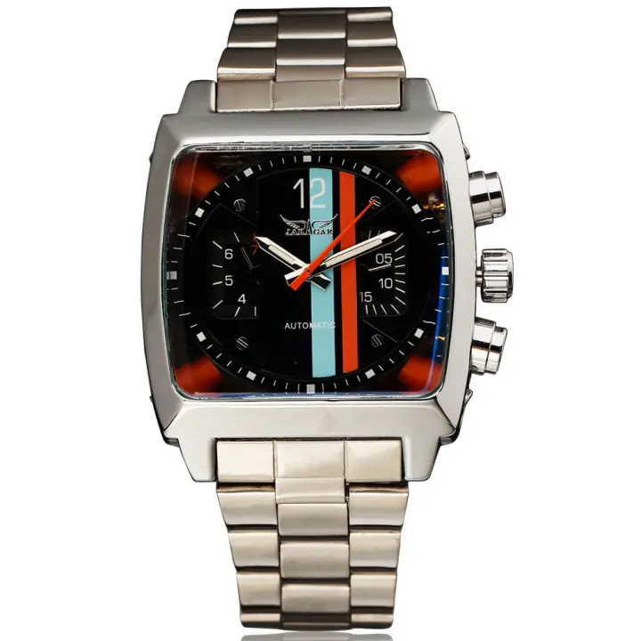 Reloj Mecánico Automático Para Hombre JARAGAR 569 Moda Retro Cuadrado Con Calendario Acero Inoxidable Resistente Al Agua Para Negocios - 1
